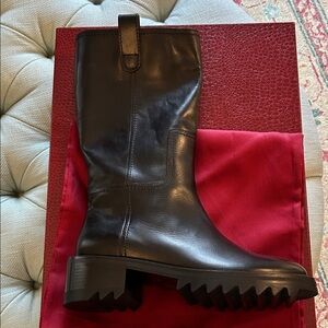 Tamara Mellon Black Leather Winter Boots